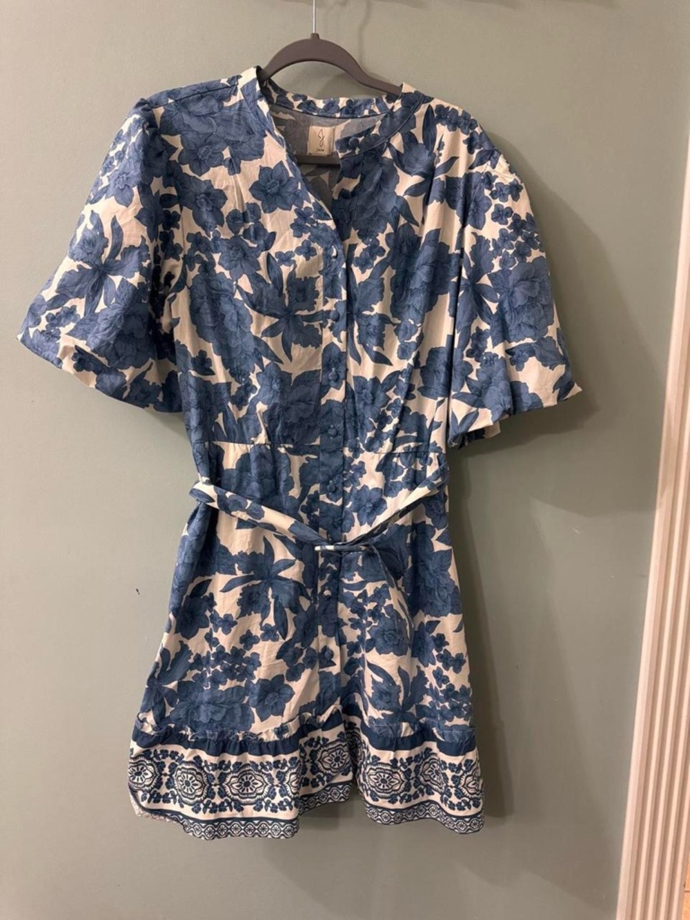 Joie Blue Floral Dress with belt